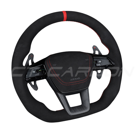 AUDI A6/S6/RS6 & A7/S7/RS7 C8 FULL ALCANTARA FLAT BOTTOM CUSTOM STEERING WHEEL