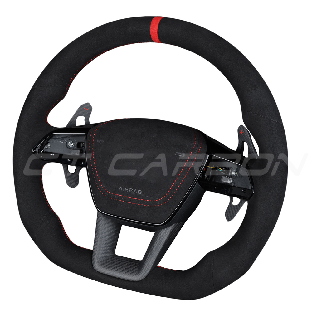 AUDI A6/S6/RS6 & A7/S7/RS7 C8 FULL ALCANTARA FLAT BOTTOM CUSTOM STEERING WHEEL