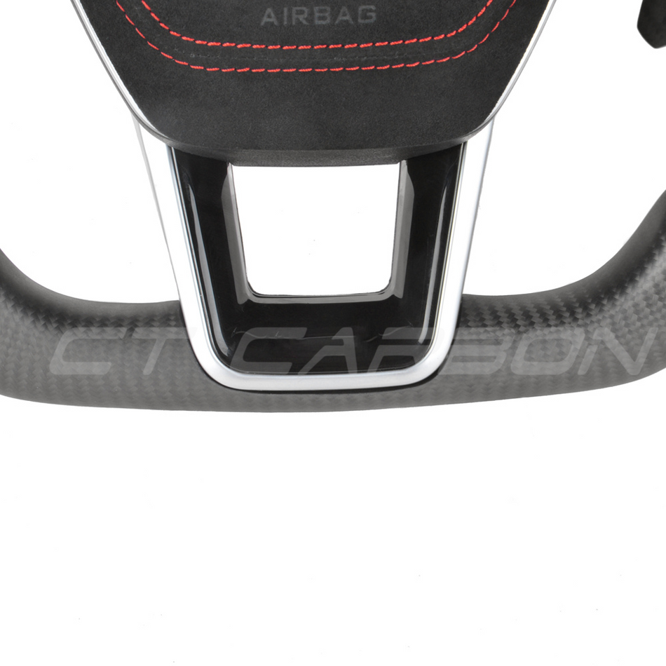 AUDI A6/S6/RS6 & A7/S7/RS7 C8 CARBON FIBRE / ALCANTARA FLAT BOTTOM CUSTOM STEERING WHEEL