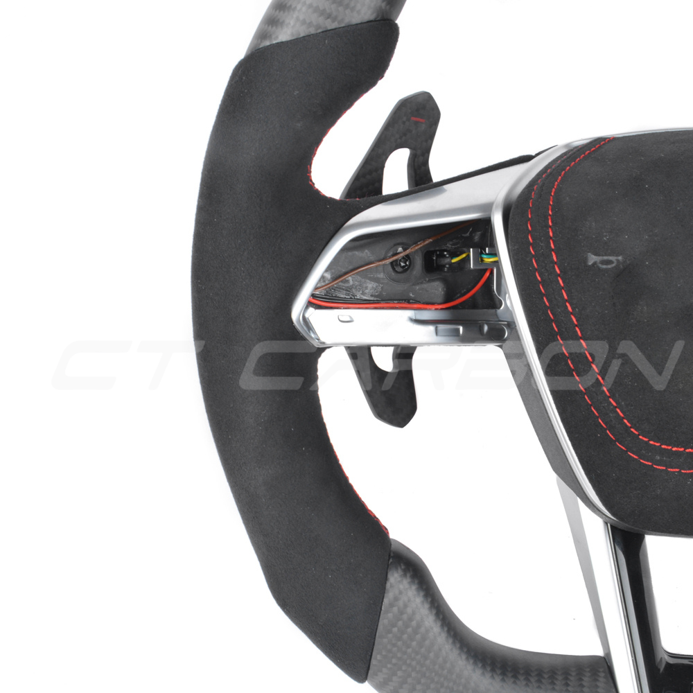 AUDI A6/S6/RS6 & A7/S7/RS7 C8 CARBON FIBRE / ALCANTARA FLAT BOTTOM CUSTOM STEERING WHEEL