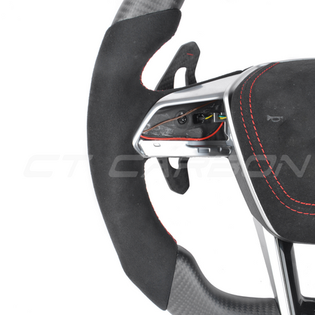 AUDI A6/S6/RS6 & A7/S7/RS7 C8 CARBON FIBRE / ALCANTARA FLAT BOTTOM CUSTOM STEERING WHEEL