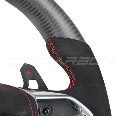 AUDI A6/S6/RS6 & A7/S7/RS7 C8 CARBON FIBRE / ALCANTARA FLAT BOTTOM CUSTOM STEERING WHEEL