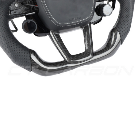 AUDI A6/S6/RS6 & A7/S7/RS7 C8 PERFORATED LEATHER / CARBON FIBRE FLAT BOTTOM CUSTOM STEERING WHEEL