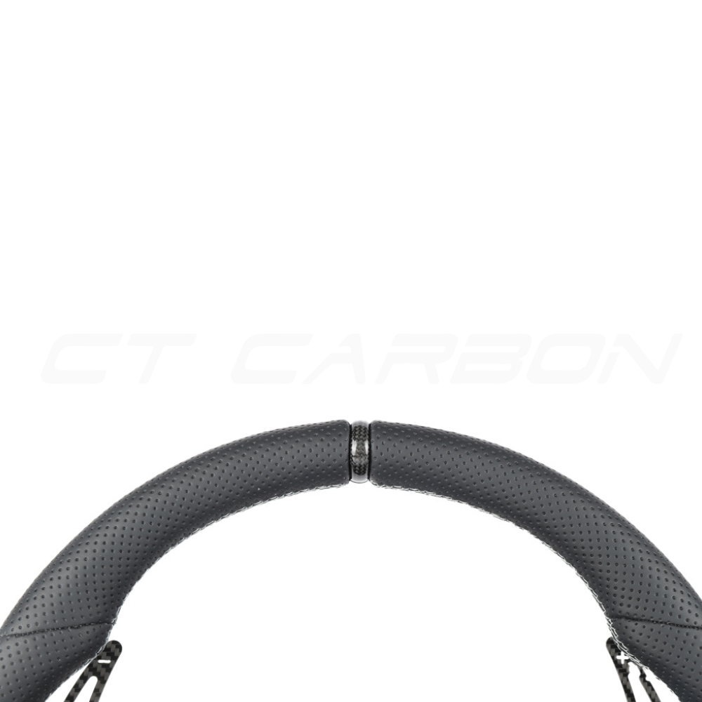 AUDI A6/S6/RS6 & A7/S7/RS7 C8 PERFORATED LEATHER / CARBON FIBRE FLAT BOTTOM CUSTOM STEERING WHEEL