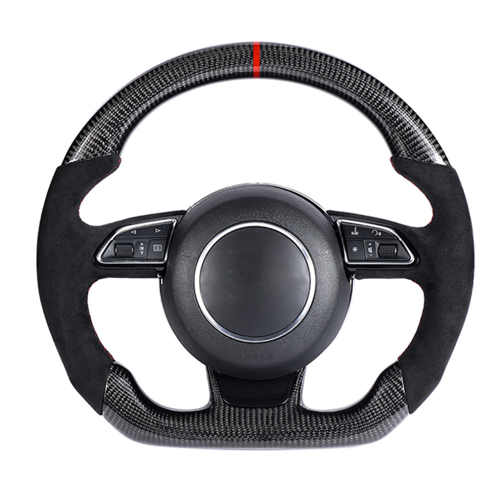 AUDI B8.5 8V PRE-FACELIFT CARBON FIBRE / ALCANTARA FLAT BOTTOM CUSTOM STEERING WHEEL