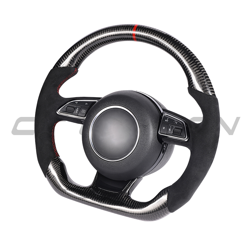 AUDI B8.5 8V PRE-FACELIFT CARBON FIBRE / ALCANTARA FLAT BOTTOM CUSTOM STEERING WHEEL