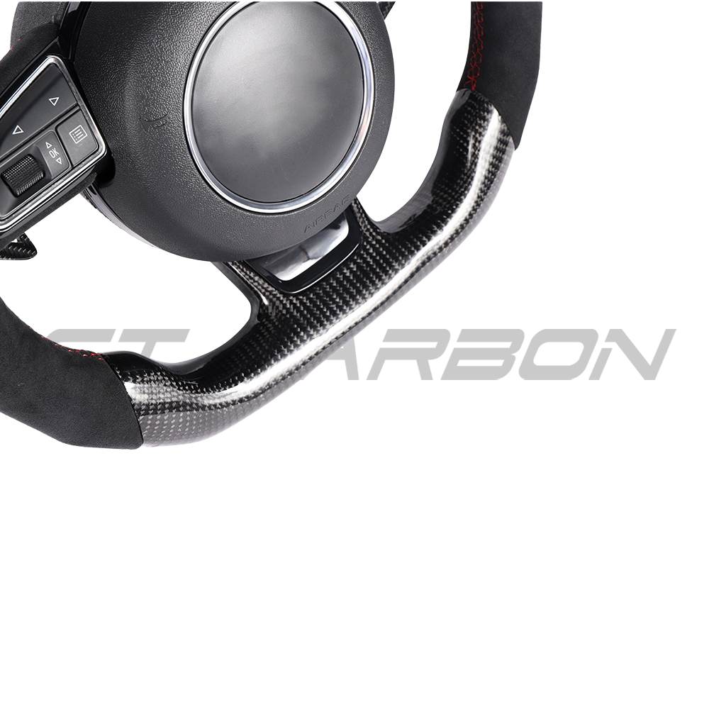 AUDI B8.5 8V PRE-FACELIFT CARBON FIBRE / ALCANTARA FLAT BOTTOM CUSTOM STEERING WHEEL