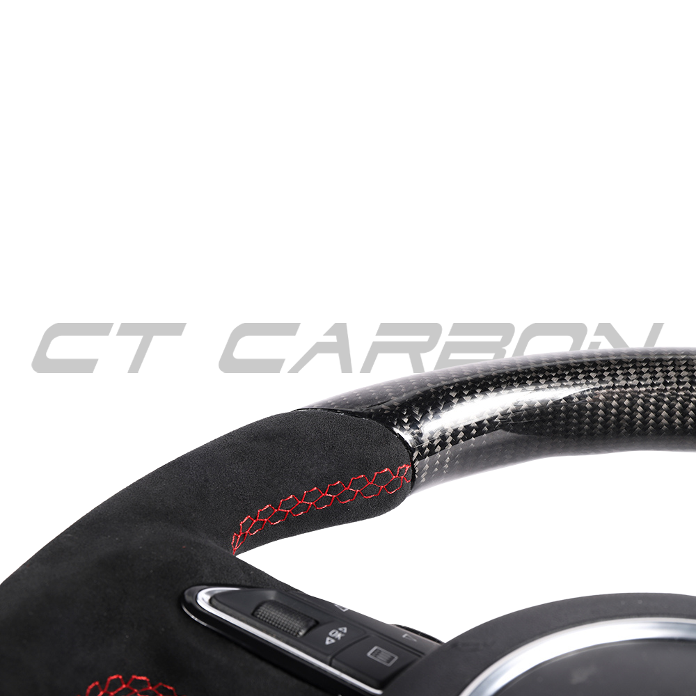 AUDI B8.5 8V PRE-FACELIFT CARBON FIBRE / ALCANTARA FLAT BOTTOM CUSTOM STEERING WHEEL
