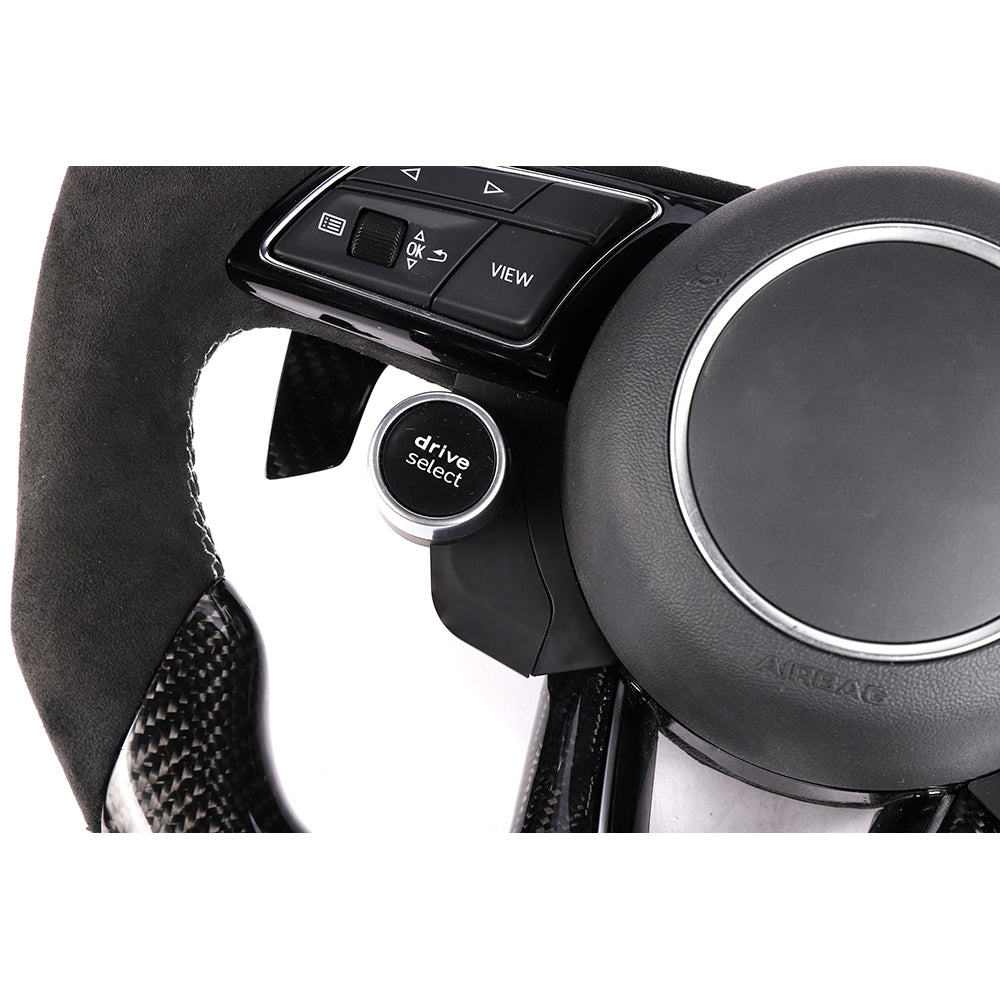 AUDI B9 & 8V 2016-2024 CARBON FIBRE / ALCANTARA FLAT BOTTOM CUSTOM STEERING WHEEL