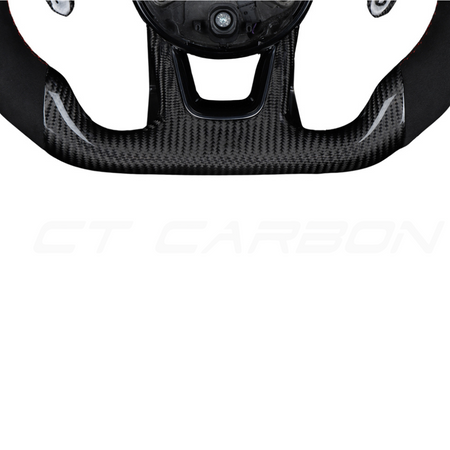 AUDI B9 CARBON FIBRE / ALCANTARA LED FLAT BOTTOM CUSTOM STEERING WHEEL