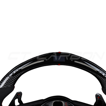 AUDI B9 CARBON FIBRE / ALCANTARA LED FLAT BOTTOM CUSTOM STEERING WHEEL