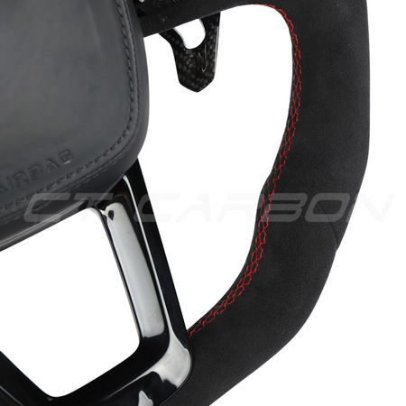 AUDI Q7/SQ7 & Q8/SQ8/RSQ8 FULL ALCANTARA FLAT BOTTOM CUSTOM STEERING WHEEL