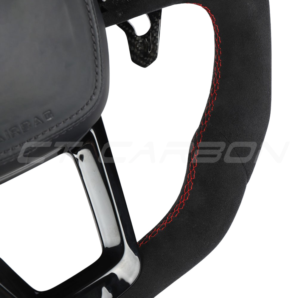 AUDI Q7/SQ7 & Q8/SQ8/RSQ8 FULL ALCANTARA FLAT BOTTOM CUSTOM STEERING WHEEL