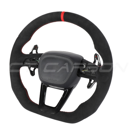 AUDI Q7/SQ7 & Q8/SQ8/RSQ8 FULL ALCANTARA FLAT BOTTOM CUSTOM STEERING WHEEL
