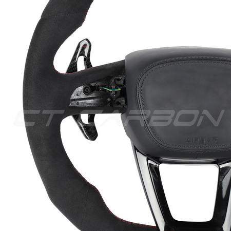 AUDI Q7/SQ7 & Q8/SQ8/RSQ8 FULL ALCANTARA FLAT BOTTOM CUSTOM STEERING WHEEL