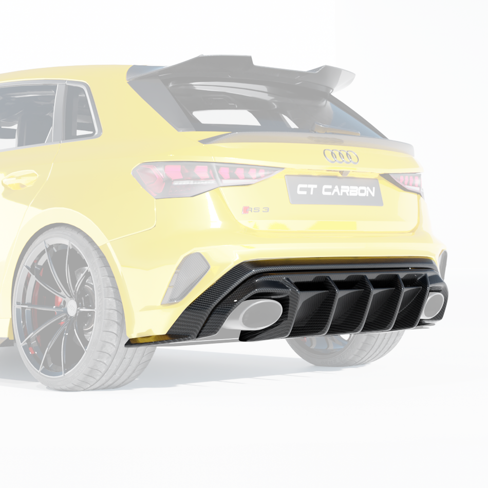 AUDI RS3 8Y 2025+ CARBON FIBRE REAR DIFFUSER - CT DESIGN