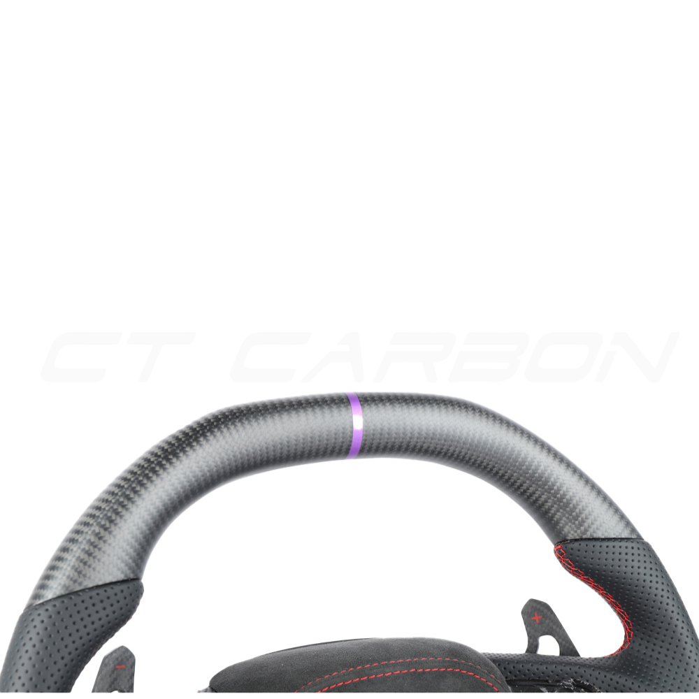 AUDI RSQ3/RSQ5/RSQ8 CARBON FIBRE / LEATHER FLAT TOP AND BOTTOM CUSTOM STEERING WHEEL