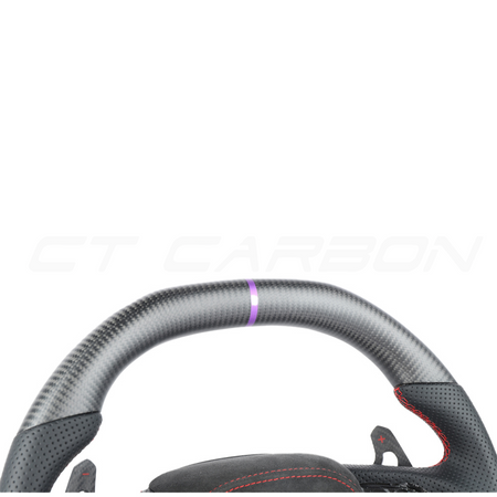 AUDI RSQ3/RSQ5/RSQ8 CARBON FIBRE / LEATHER FLAT TOP AND BOTTOM CUSTOM STEERING WHEEL