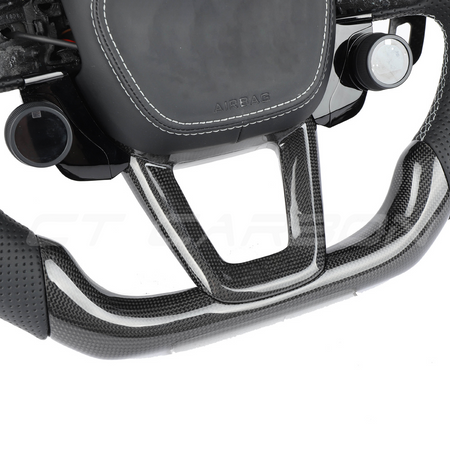 AUDI RSQ8 LEATHER / CARBON FIBRE WITH SWITCHES FLAT BOTTOM CUSTOM STEERING WHEEL