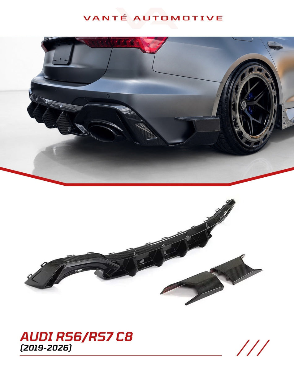 Audi RS6/RS7 C8 Carbon Fiber Rear Bumper Diffuser Lip Splitter