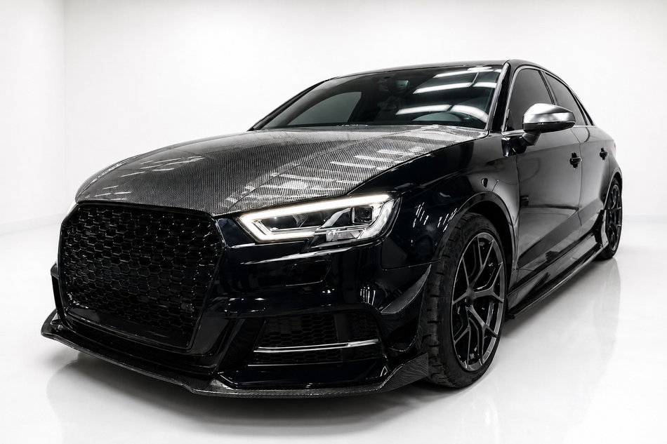 Audi A3 S-Line & S3 Sedan 8V.5 Carbon Fiber Front Splitter Lip