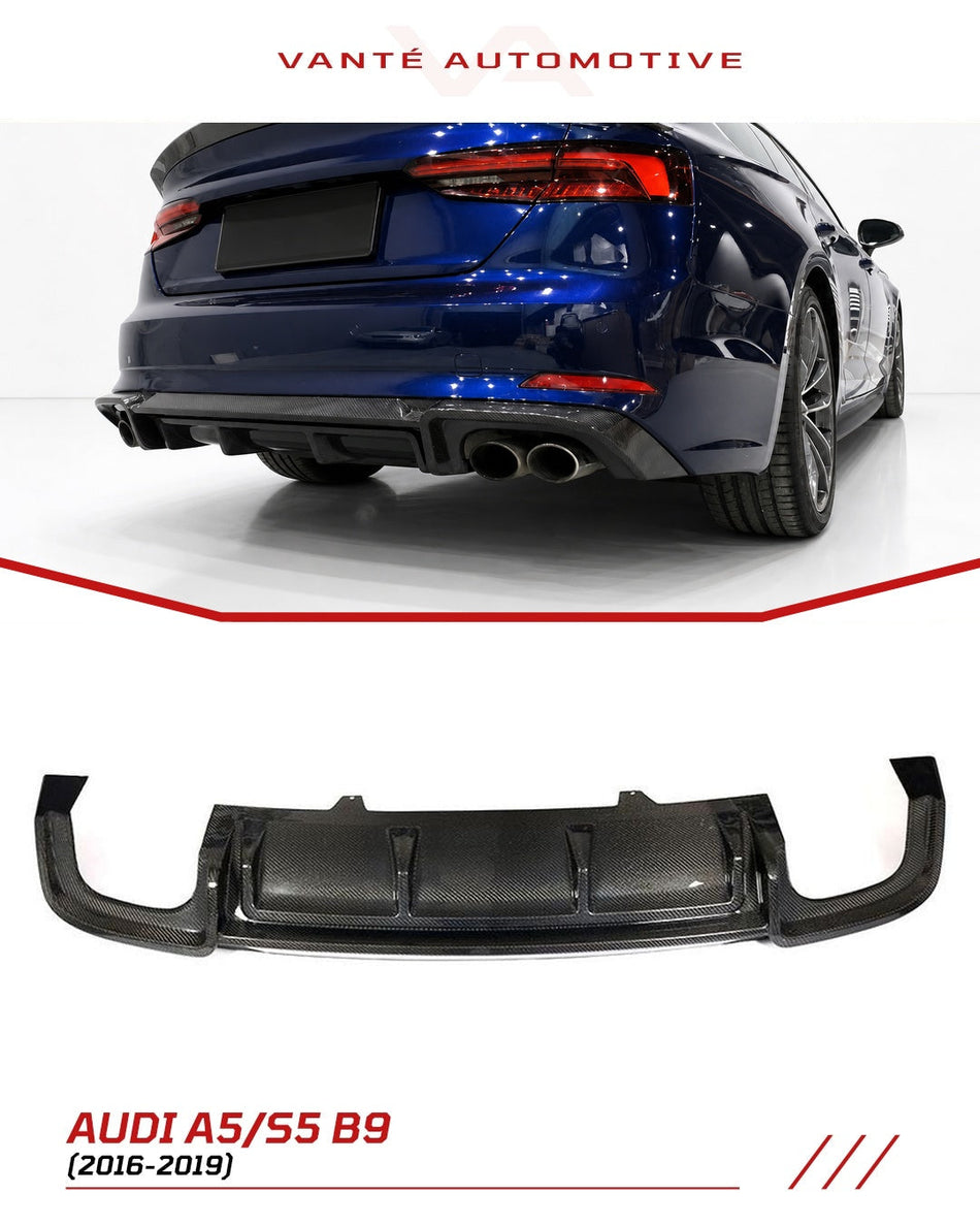 Audi A5 S-Line/S5 B9 Carbon Fibre Rear Bumper Diffuser Splitters