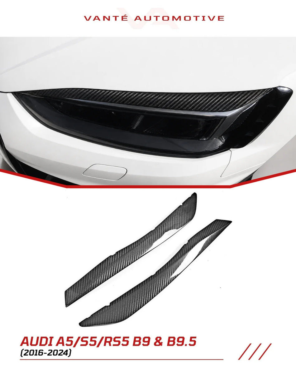 Audi A5 S5 RS5 B9 and B9.5 Dry Carbon Fibre Headlight Eyebrows