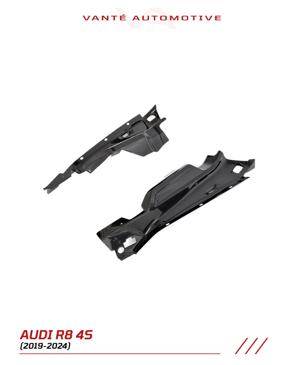 Audi R8 4S FL Carbon Fiber Engine Bay Side Cover Panel Trims