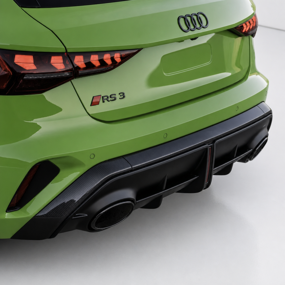 Audi RS3 8Y.5 Carbon Fiber Rear Bumper Diffuser Splitter Replacement Trim