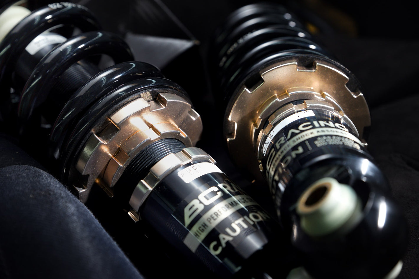 BC Racing coilovers which we can supply and also fit at our vehicle customisation shop in Wimborne, Dorset.