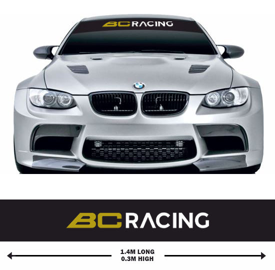 'BC Racing' Gold & Black Sunstrip