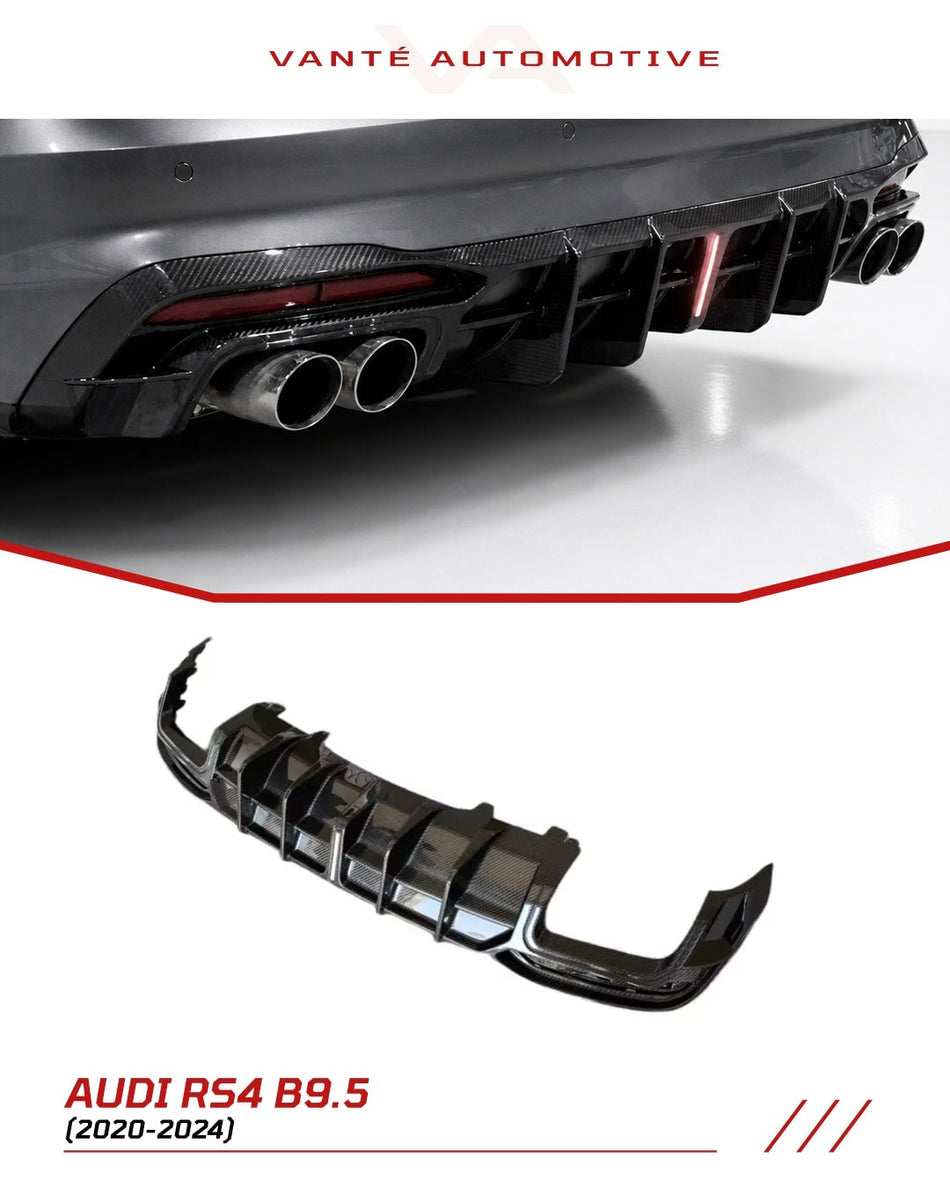 Audi S4/RS4 B9.5 Carbon Fiber Rear Diffuser V1