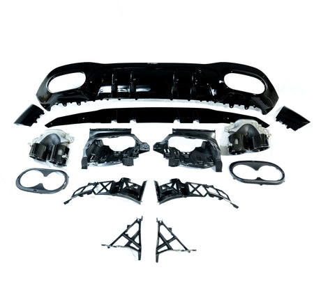 BLAK BY CT Diffuser MERCEDES A-CLASS W177 GLOSS BLACK QUAD TIP DIFFUSER