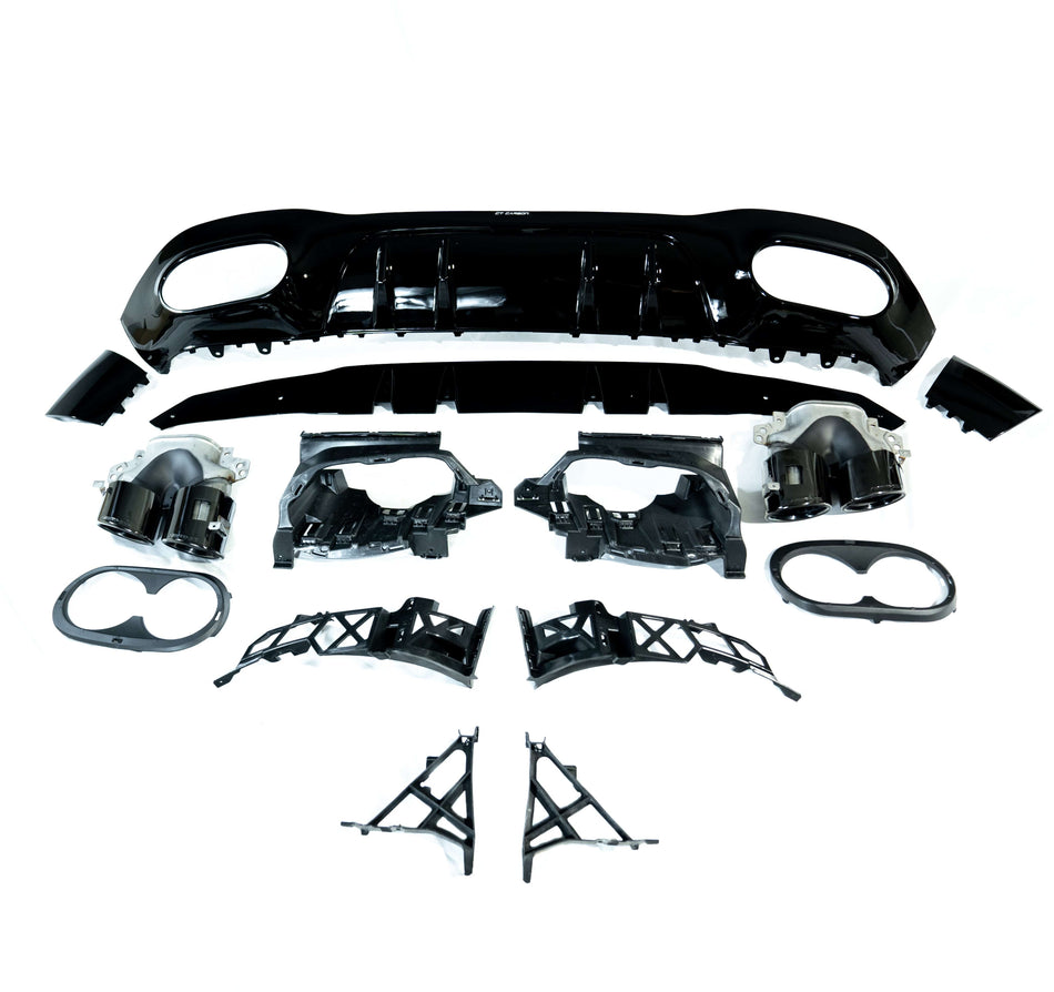 BLAK BY CT Diffuser MERCEDES A-CLASS W177 GLOSS BLACK QUAD TIP DIFFUSER