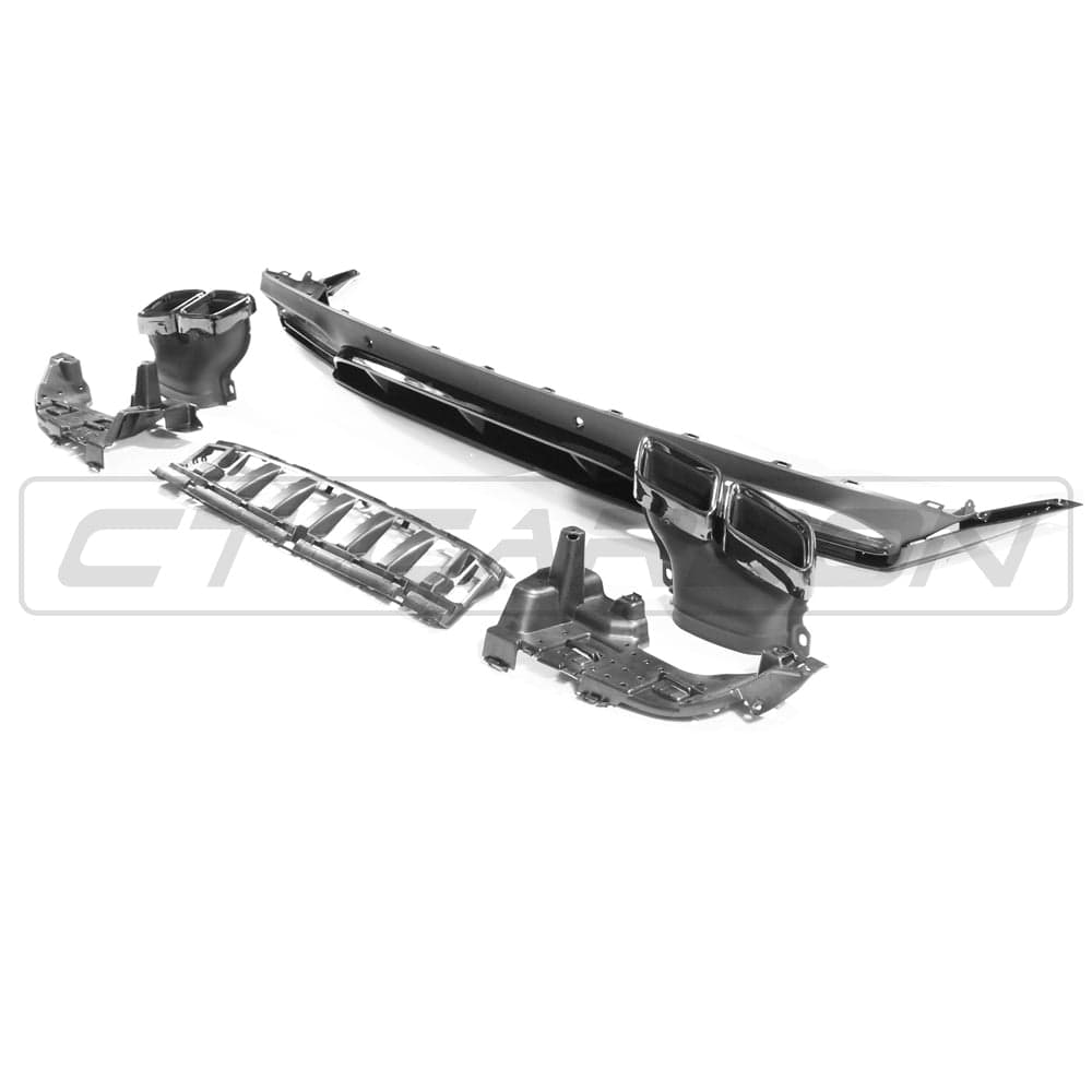 BLAK BY CT Diffuser MERCEDES C-CLASS COUPE W205 GLOSS BLACK DIFFUSER & BLACK TIPS