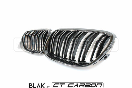 BLAK BY CT GRILLE BMW 3 SERIES E92 & E93 LCI DOUBLE SLAT BLACK GRILLES - BLAK BY CT CARBON