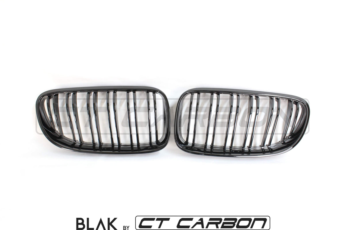 BLAK BY CT GRILLE BMW 3 SERIES E92 & E93 LCI DOUBLE SLAT BLACK GRILLES - BLAK BY CT CARBON