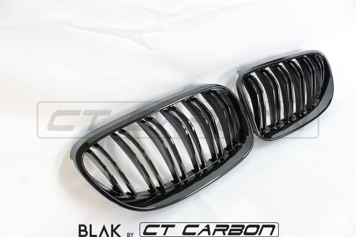 BLAK BY CT GRILLE BMW 3 SERIES E92 & E93 LCI DOUBLE SLAT BLACK GRILLES - BLAK BY CT CARBON