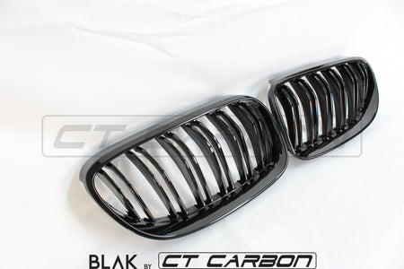 BLAK BY CT GRILLE BMW 3 SERIES E92 & E93 LCI DOUBLE SLAT BLACK GRILLES - BLAK BY CT CARBON