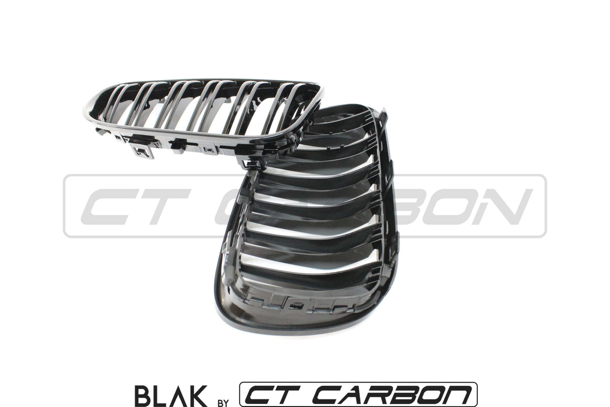 BLAK BY CT GRILLE BMW 3 SERIES E92 & E93 LCI DOUBLE SLAT BLACK GRILLES - BLAK BY CT CARBON