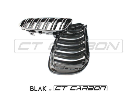 BLAK BY CT GRILLE BMW 3 SERIES E92 & E93 LCI DOUBLE SLAT BLACK GRILLES - BLAK BY CT CARBON
