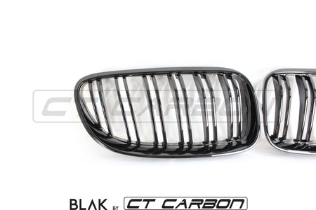BLAK BY CT GRILLE BMW 3 SERIES E92 & E93 LCI DOUBLE SLAT BLACK GRILLES - BLAK BY CT CARBON