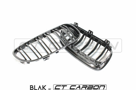 BLAK BY CT GRILLE BMW 3 SERIES E92 & E93 LCI DOUBLE SLAT BLACK GRILLES - BLAK BY CT CARBON
