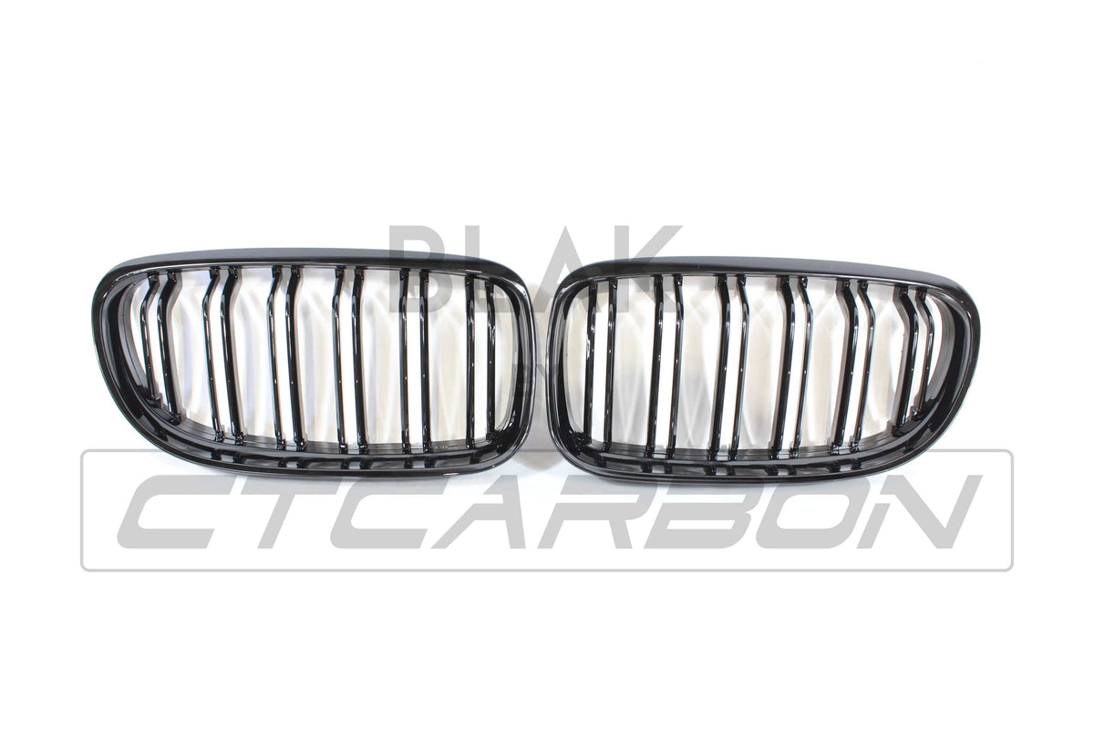 BLAK BY CT GRILLE BMW E90 3 SERIES LCI DOUBLE SLAT BLACK GRILLES - BLAK BY CT CARBON
