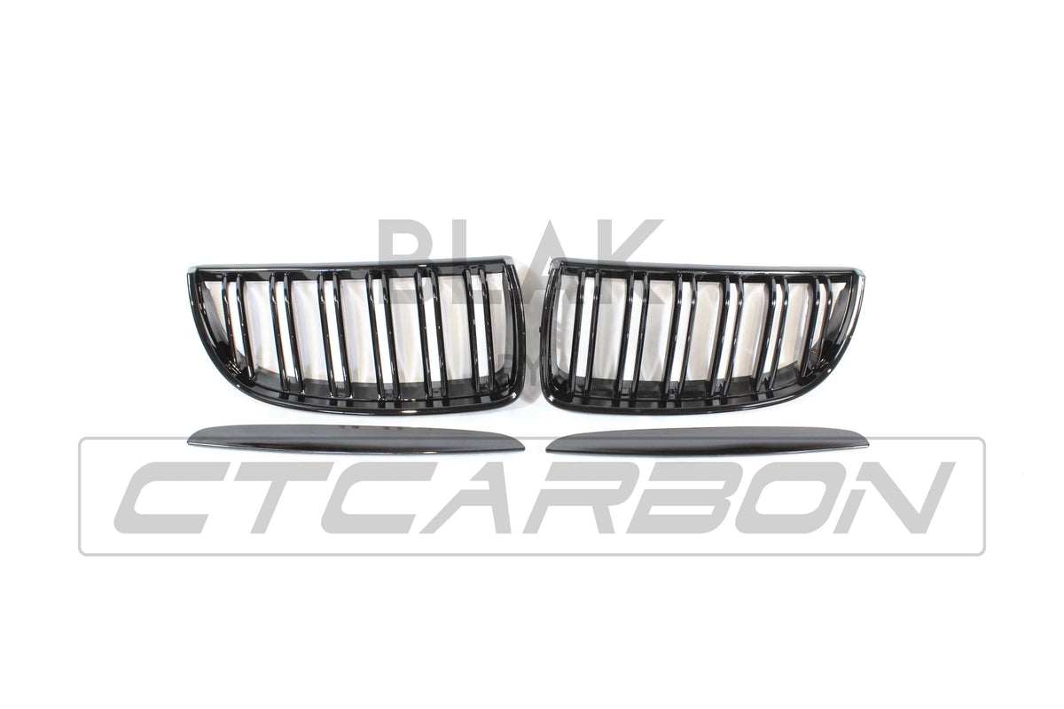 BLAK BY CT GRILLE BMW E90 3 SERIES PRE-LCI DOUBLE SLAT BLACK GRILLES - BLAK BY CT CARBON