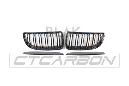 BLAK BY CT GRILLE BMW E90 3 SERIES PRE-LCI DOUBLE SLAT BLACK GRILLES - BLAK BY CT CARBON