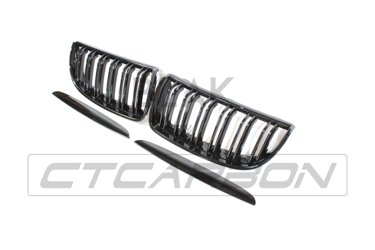 BLAK BY CT GRILLE BMW E90 3 SERIES PRE-LCI DOUBLE SLAT BLACK GRILLES - BLAK BY CT CARBON