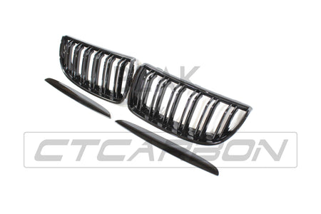BLAK BY CT GRILLE BMW E90 3 SERIES PRE-LCI DOUBLE SLAT BLACK GRILLES - BLAK BY CT CARBON
