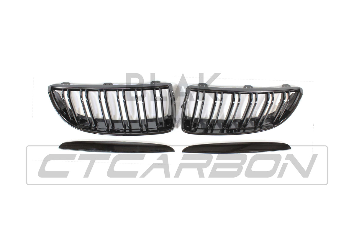 BLAK BY CT GRILLE BMW E90 3 SERIES PRE-LCI DOUBLE SLAT BLACK GRILLES - BLAK BY CT CARBON
