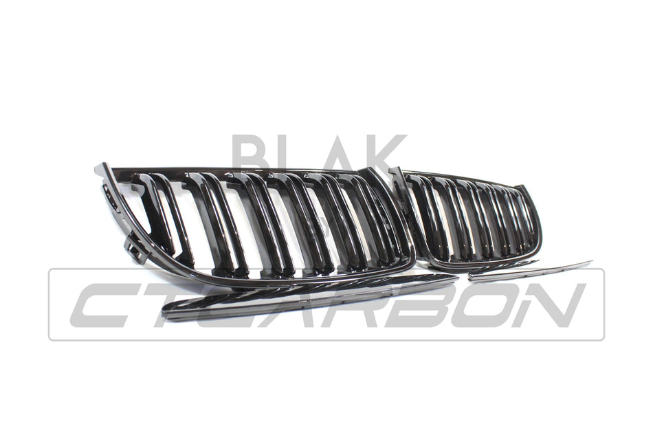 BLAK BY CT GRILLE BMW E90 3 SERIES PRE-LCI DOUBLE SLAT BLACK GRILLES - BLAK BY CT CARBON
